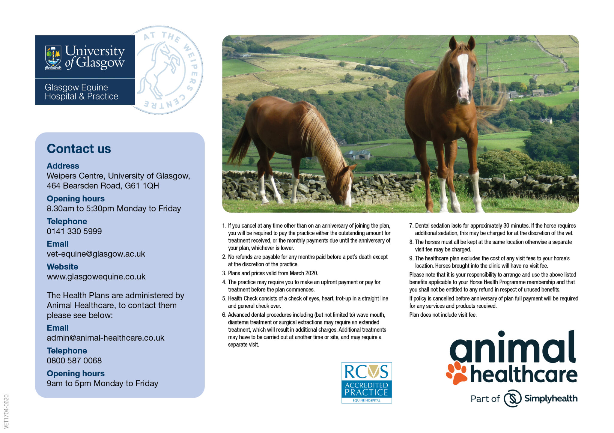 Healthcare Plans Glasgow Equine Hospital & Practice